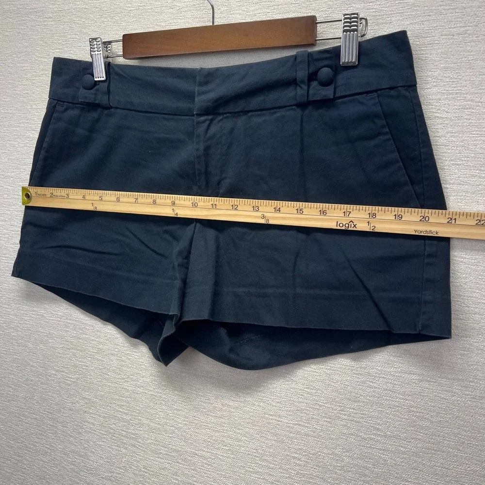 Banana Republic Chino Shorts Womens 10 Navy Blue Cotton Stretch Mid Rise Coastal